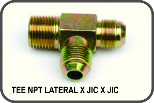 Adaptadores - TEE NPT LATERAL X JIC X JIC