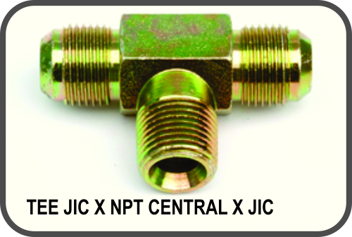 Adaptadores - TEE JIC X NPT CENTRAL X JIC