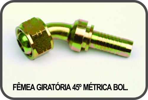 FÊMEA GIRATÓRIA 45º MÉTRICA BOLEADA