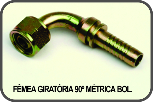 FÊMEA GIRATÓRIA 90º MÉTRICA BOLEADA